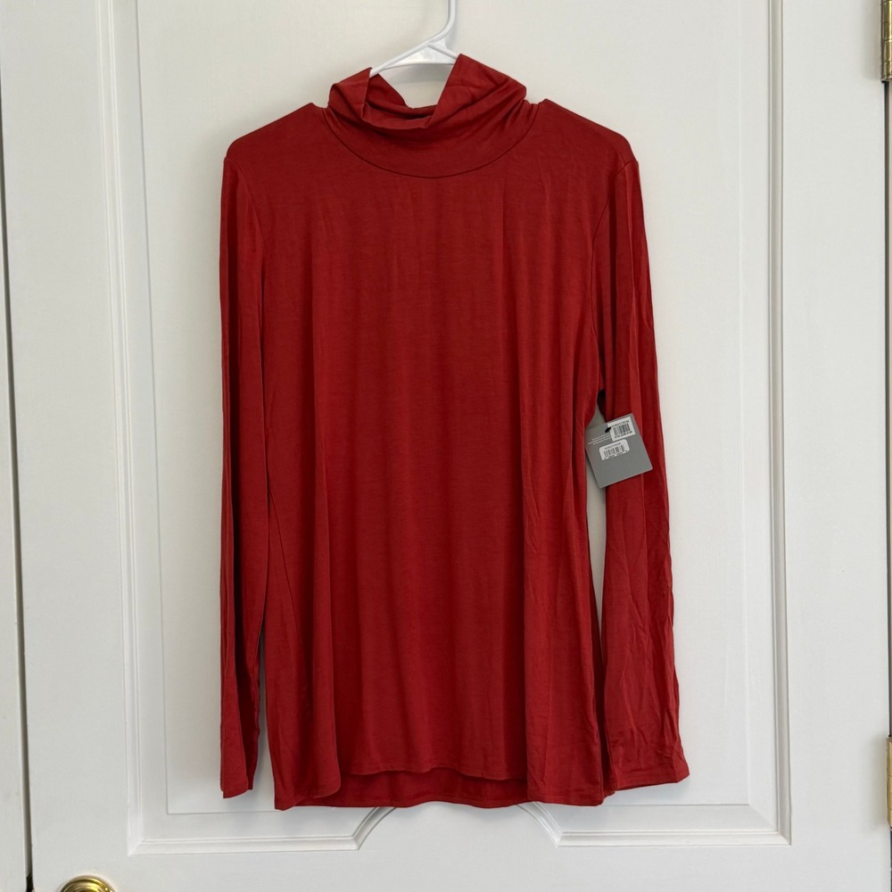 Nordstrom Collection Turtleneck Top Women XL Orange